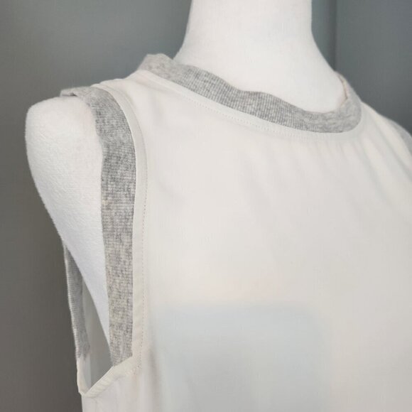 Lou & Grey Sleeveless Top, White and Gray. Size Small. Minimalist. Like New. - Picture 2 of 9